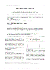 育苗質(zhì)量對番茄植株生長的影響