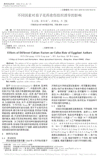 不同因素對(duì)茄子花藥愈傷組織誘導(dǎo)的影響