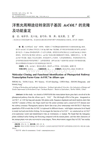 洋蔥光周期途徑轉(zhuǎn)錄因子基因AcCOL7的克隆及功能鑒定.pdf