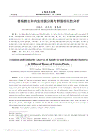 番茄附生和內(nèi)生細(xì)菌分離與群落相似性分析