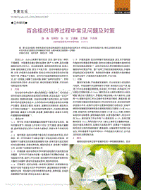 百合組織培養(yǎng)過(guò)程中常見問(wèn)題及對(duì)策