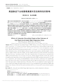 高溫脅迫下叢枝菌根真菌對(duì)百合耐熱性的影響