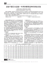 適宜寧夏日光溫室一年兩熟葡萄品種的篩選試驗