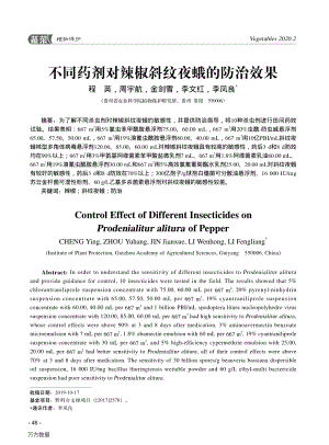 不同藥劑對(duì)辣椒斜紋夜蛾的防治效果.pdf
