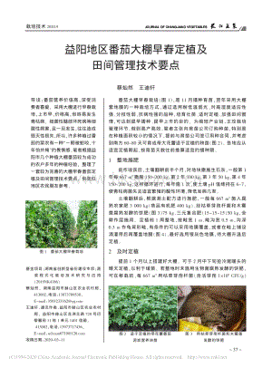 益陽(yáng)地區(qū)番茄大棚早春定植及田間管理技術(shù)要點(diǎn).pdf