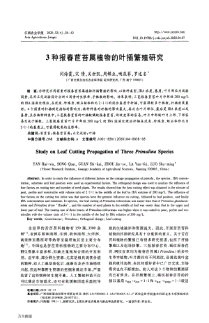 3種報(bào)春苣苔屬植物的葉插繁殖研究.pdf