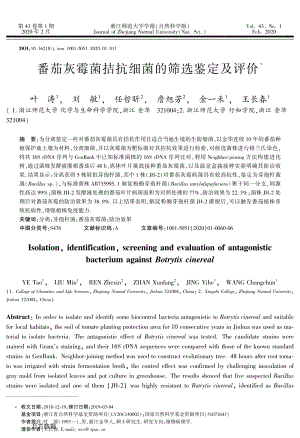番茄灰霉菌拮抗細(xì)菌的篩選鑒定及評(píng)價(jià).pdf