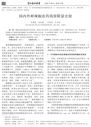 國(guó)內(nèi)外鮮辣椒農(nóng)藥殘留限量比較.pdf