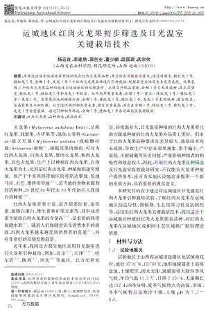 運(yùn)城地區(qū)紅肉火龍果初步篩選及日光溫室關(guān)鍵栽培技術(shù).pdf