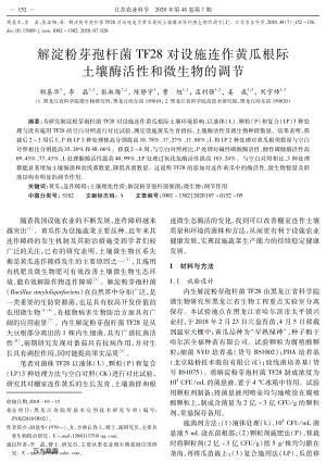 解淀粉芽孢桿菌TF28對(duì)設(shè)施連作黃瓜根際土壤酶活性和微生物的調(diào)節(jié).pdf