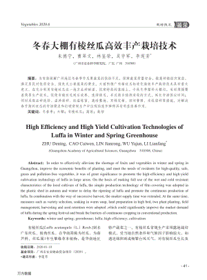 冬春大棚有棱絲瓜高效豐產(chǎn)栽培技術(shù).pdf