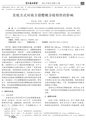 發(fā)枝方式對南方甜櫻桃分枝特性的影響.pdf