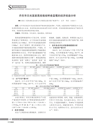 丹東市日光溫室高效栽培鮮食藍(lán)莓的經(jīng)濟(jì)效益分析.pdf