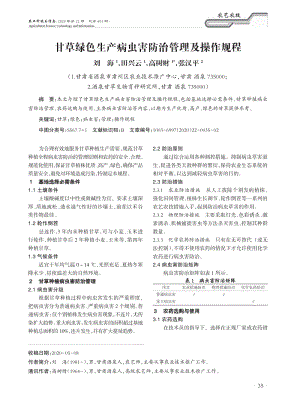 甘草綠色生產(chǎn)病蟲(chóng)害防治管理及操作規(guī)程.pdf