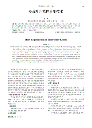 草莓葉片植株再生技術(shù).pdf