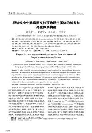 根結(jié)線蟲生防真菌交枝頂孢原生質(zhì)體的制備與再生體系構(gòu)建.pdf