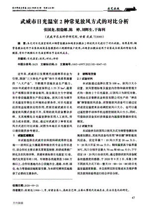 武威市日光溫室2種常見放風(fēng)方式的對(duì)比分析.pdf