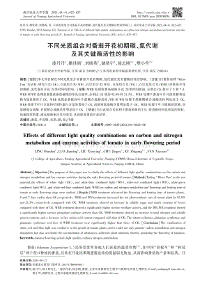 不同光質(zhì)組合對番茄開花初期碳、氮代謝及其關(guān)鍵酶活性的影響.pdf