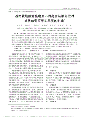 避雨栽培獨(dú)龍蔓扇形不同高度結(jié)果部位對(duì)威代爾葡萄果實(shí)品質(zhì)的影響.pdf