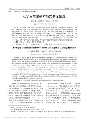 遼寧省甜櫻桃葉枯病病原鑒定.pdf