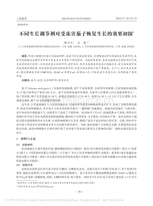 不同生長調(diào)節(jié)劑對受凍害茄子恢復(fù)生長的效果初探.pdf