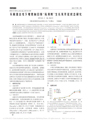 不同混合光下觀賞向日葵玩具熊生長及開花狀態(tài)研究.pdf