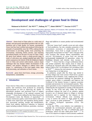 Development and challenges of green food in China.pdf