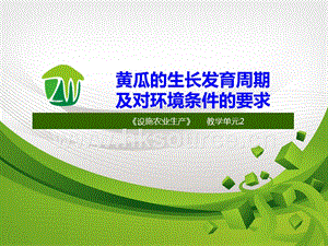 設(shè)施蔬菜生產(chǎn)-黃瓜的生長(zhǎng)發(fā)育周期及對(duì)環(huán)境條件的要求.ppt