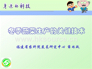 冬季蔬菜生產(chǎn)的關(guān)鍵技術(shù).ppt