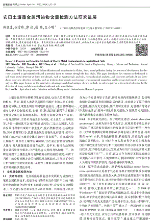 農(nóng)田土壤重金屬污染物含量檢測方法研究進展.pdf