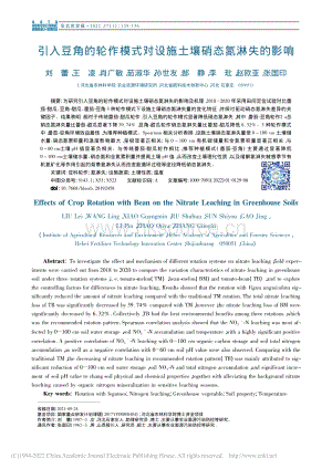 引入豆角的輪作模式對設(shè)施土壤硝態(tài)氮淋失的影響.pdf