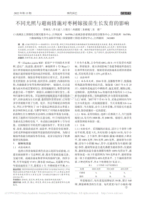 不同光照與避雨措施對(duì)棗樹嫁接苗生長(zhǎng)發(fā)育的影響.pdf