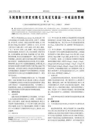 不同細(xì)胞分裂素對(duì)鵝毛玉鳳花無(wú)菌苗一步成苗的影響.pdf