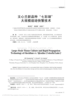 文心蘭新品種七彩湖大規(guī)模組培快繁技術(shù).pdf