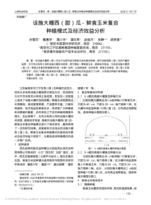 設施大棚西（甜）瓜-鮮食玉米復合種植模式及經(jīng)濟效益分析.pdf