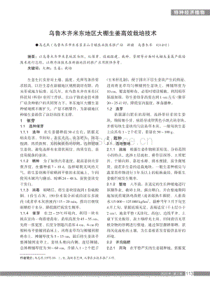 烏魯木齊米東地區(qū)大棚生姜高效栽培技術(shù).pdf