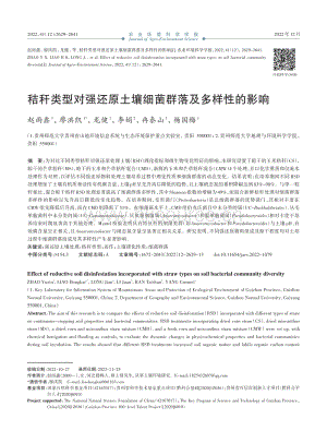 秸稈類型對強還原土壤細菌群落及多樣性的影響.pdf