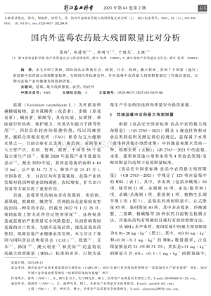 國(guó)內(nèi)外藍(lán)莓農(nóng)藥最大殘留限量比對(duì)分析.pdf