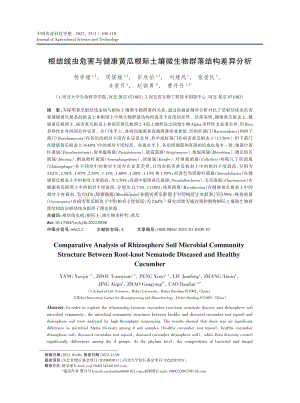 根結(jié)線蟲危害與健康黃瓜根際土壤微生物群落結(jié)構(gòu)差異分析.pdf