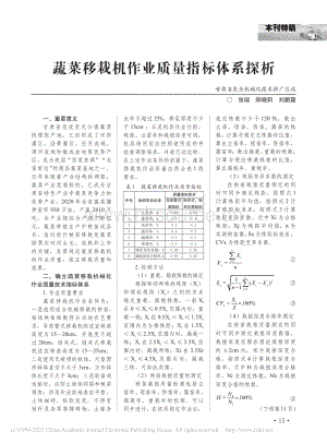 蔬菜移栽機(jī)作業(yè)質(zhì)量指標(biāo)體系探析.pdf