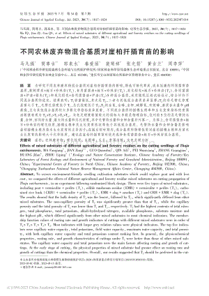 不同農(nóng)林廢棄物混合基質(zhì)對崖柏扦插育苗的影響.pdf