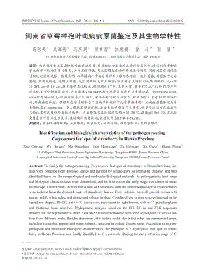 河南省草莓棒孢葉斑病病原菌鑒定及其生物學(xué)特性.pdf