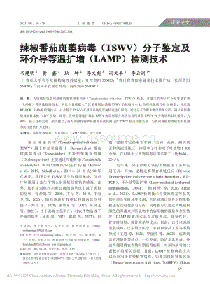 辣椒番茄斑萎病毒(TSWV)分子鑒定及環(huán)介導(dǎo)等溫?cái)U(kuò)增(LAMP)檢測(cè)技術(shù).pdf