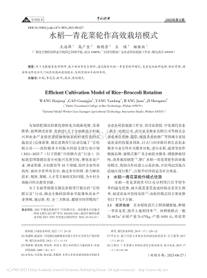 水稻青花菜輪作高效栽培模式.pdf