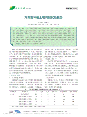 萬壽菊種植土壤調(diào)酸試驗報告.pdf