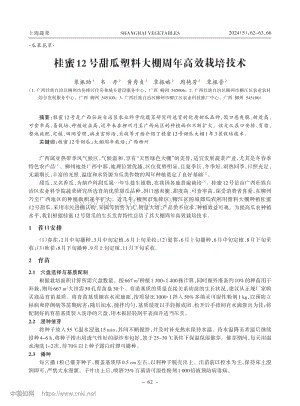 桂蜜12號(hào)甜瓜塑料大棚周年高效栽培技術(shù).pdf