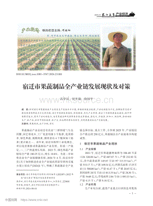 宿遷市果蔬制品全產(chǎn)業(yè)鏈發(fā)展現(xiàn)狀及對策 (1).pdf