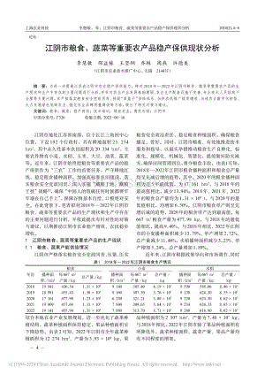 江陰市糧食、蔬菜等重要農(nóng)產(chǎn)品穩(wěn)產(chǎn)保供現(xiàn)狀分析.pdf