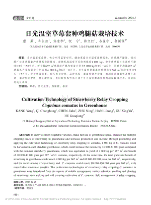 日光溫室草莓套種雞腿菇栽培技術(shù)_康勇.pdf