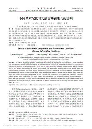 不同基質(zhì)配比對(duì)艾納香幼苗生長(zhǎng)的影響.pdf